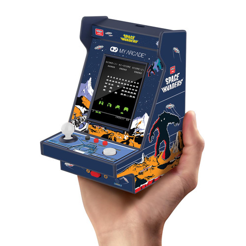 My Arcade Space Invaders Nano Player Pro - 4.8" Fully Playable Portable Mini Arcade Machine, 2.4" Screen Color Display