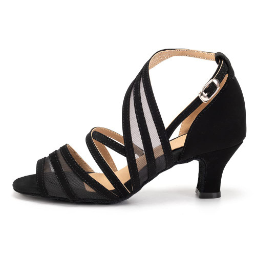 VCIXXVCE Women Latin Dance Shoes Satin Professional Ballroom Salsa Practice Performance Dancing Shoes,FT027-5,Black,5 B(M) US