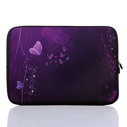 15-Inch to 15.6-Inch Neoprene Laptop Sleeve Case for 15 15.4 15.6" Inch ACER/DELL/ASUS/HP/Lenovo/Sony/Samsung/Toshiba (15-15.6 Inch, Purple Butterfly)