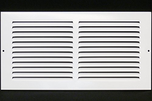 14"w X 6"h Steel Return Air Grilles - Sidewall and Cieling - HVAC DUCT COVER - White [Outer Dimensions: 15.75"w X 7.75"h]