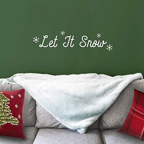 Vinyl Wall Art Decal - Let It Snow Snowflakes - 6" x 23" - Christmas Holiday Seasonal Decoration Sticker - Indoor Outdoor Home Office Wall Door Window Bedroom Workplace Decor Decals (6" x 23", White) Vinyl Wall Art Decal - Let It Snow Snowflakes - 6" x 23" - Christmas Holiday Seasonal Decoration Sticker - Indoor Outdoor Home Office Wall Door Window Bedroom Workplace Decor Decals (6" x 23", White)