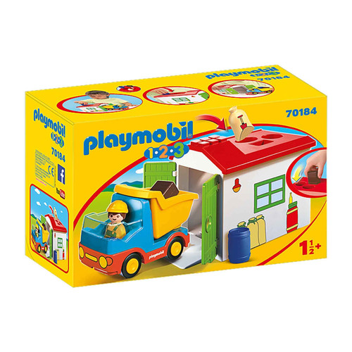 Playmobil 1.2.3 Construction Truck with Garage