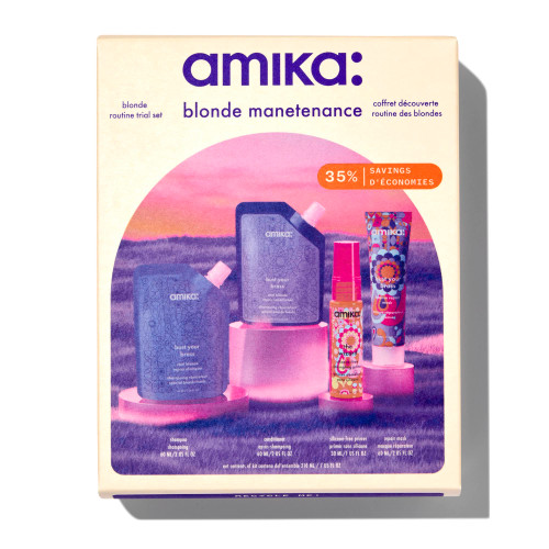 blonde mane-tenance routine trial set | amika