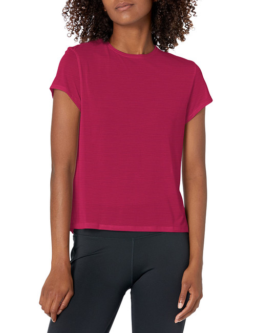Reebok Women's Standard Workout Ready Tee, Punch Berry/Back Slit, Small