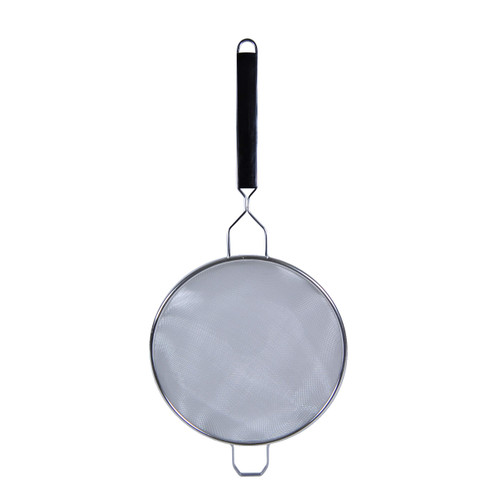 Thunder Group 10" stainless steel strainer, black plastic handle, single/fine, comes in EACH