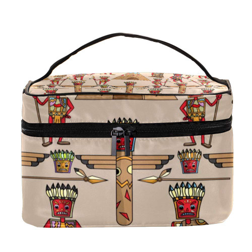 Inhomer Cosmetic Bag African Ancient Culture Travel Makeup Case Handy Toiletry Organizer Storage Box Inhomer Cosmetic Bag African Ancient Culture Travel Makeup Case Handy Toiletry Organizer Storage Box