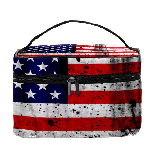 Inhomer Cosmetic Bag American Flag Travel Makeup Case Handy Toiletry Organizer Storage Box Inhomer Cosmetic Bag American Flag Travel Makeup Case Handy Toiletry Organizer Storage Box