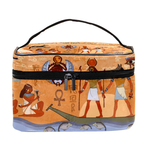 Inhomer Cosmetic Bag Egyptian Culture Travel Makeup Case Handy Toiletry Organizer Storage Box Inhomer Cosmetic Bag Egyptian Culture Travel Makeup Case Handy Toiletry Organizer Storage Box