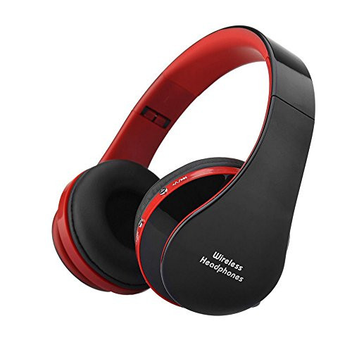 V4.1 Bluetooth Wireless Foldable and Rechargeable Hi-fi Stereo Headphone for Smart Phones & Tablets& any Bluetooth-enabled device (Red)