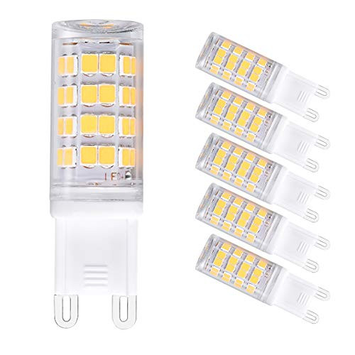 G9 led Light Bulbs, 4W 400lm(40W Halogen Bulb Equivalent),120V G9 Base Daylight White 6000K Pack of 5