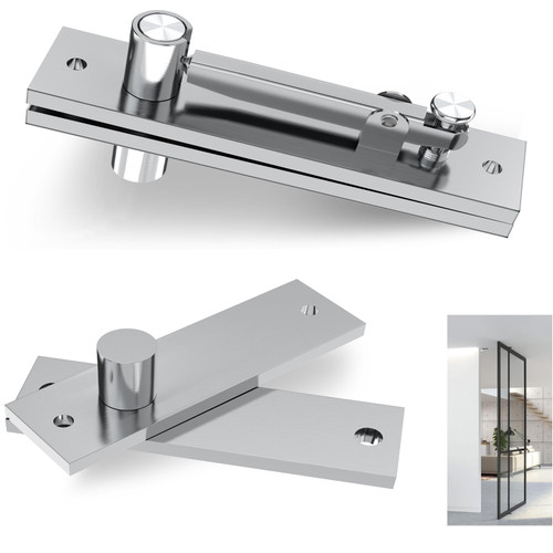 Pivot Hinges, Heavy Duty Hinges for Doors 360 Degree Shaft Stainless Steel Hidden Door Hinge with Screws Invisible Pivot Door Hardware