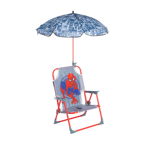 Idea Nuova Kids Outdoor Beach Chair with Umbrella, Spiderman