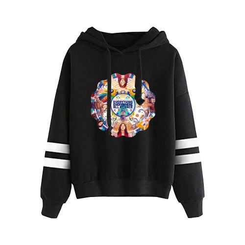 Everything Everywhere All at Once Hoodie Pocketless Parallel Bars Sleeve Sweatshirts Men Women's Clothes (Black-WP12648,M)