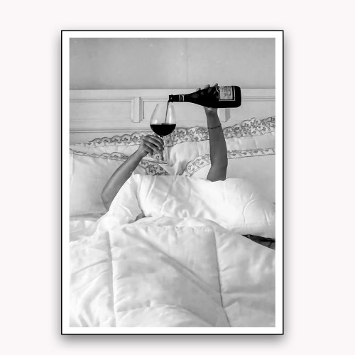 Retro Preppy Canvas Wall Art Black and White Prints Aesthetic Posters Trendy Funky Home Wall Decor for Living Room Bar Cart 24x36in Unframed