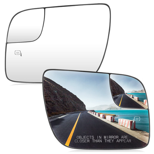 Left & Right Side Heated Mirror Glass for Ford Explorer 2011 2012 2013 2014 2015 2016 2017 with Rear Holder Replacement 1 Pair