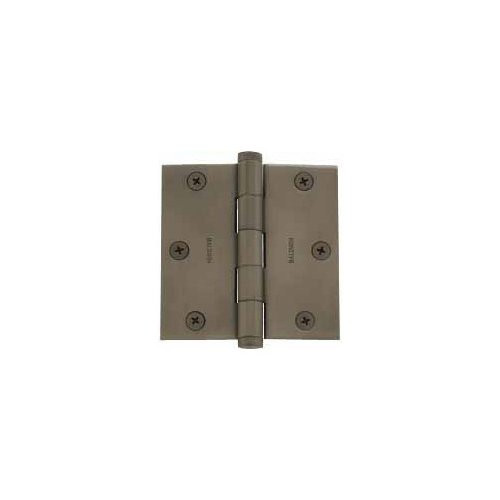 Baldwin 1035.151 Full Mortise 3-1/2-Inch x 3-1/2-Inch Butt Hinge, Antique Nickel