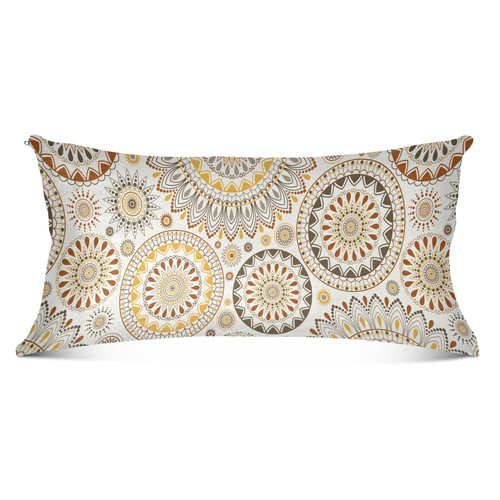 Mandala Yellow Floral Throw Pillow Covers Velvet Pillow Covers Soft Cushion Case Comfortable Pillowcases Decorative Pillows for Sofa Bed Car Home Decor - Body, 21x54 in