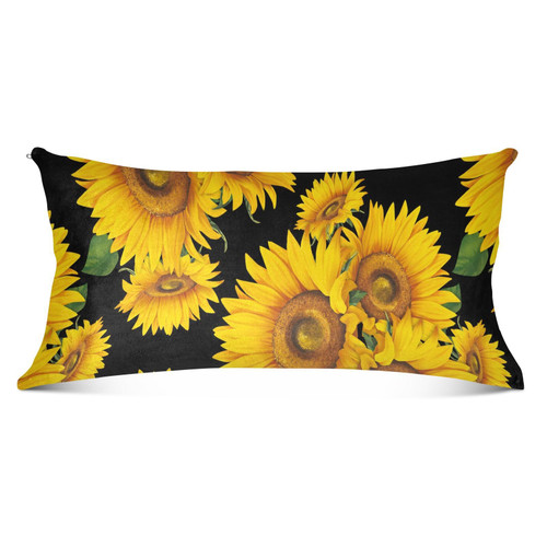Emelivor Sunflower on Black Throw Pillow Covers Velvet Pillow Covers Soft Cushion Covers Comfortable Pillowcases Decorative Pillows for Bed Sofa Couch Chair Car - Body, 21x54 in Emelivor Sunflower on Black Throw Pillow Covers Velvet Pillow Covers Soft Cushion Covers Comfortable Pillowcases Decorative Pillows for Bed Sofa Couch Chair Car - Body, 21x54 in