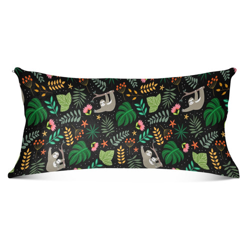 Floral with Sloth Flowers Throw Pillow Covers Velvet Pillow Covers Soft Cushion Covers Comfortable Pillowcases Decorative Pillows for Sofa Bed Car Home Decor - Body, 21x54 in