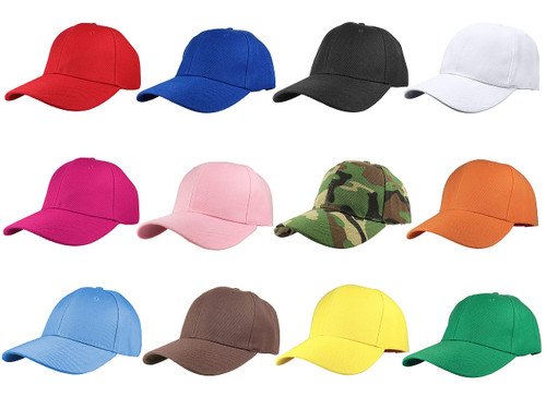 Gelante Plain Blank Baseball Caps Adjustable Back Strap Wholesale LOT 12 PC'S (Assorted #1)