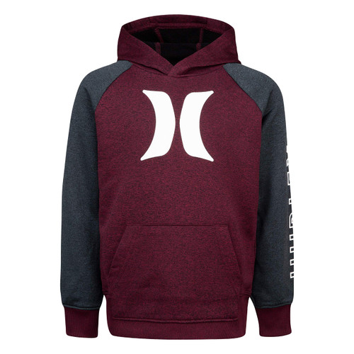 Hurley Boys' Little Solar Pullover Hoodie, Deep Maroon, 4