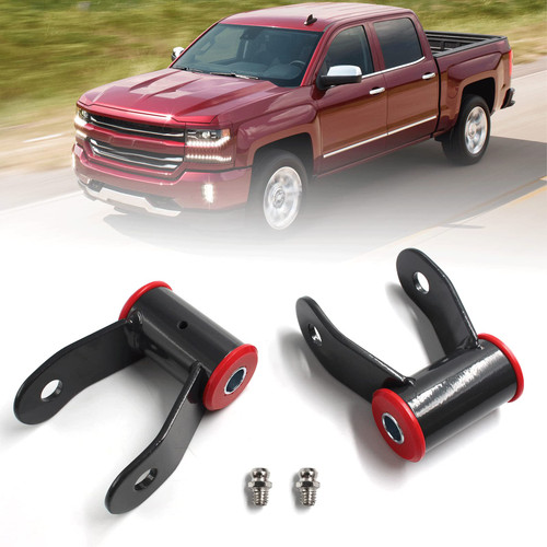 1-1.5" Suspension Rear Lift Leaf Shackle Kit Compatible with Chevy Silverado 1500 & GMC Sierra 1500 1988-2018 2wd 4wd Truck Replaces # 710515