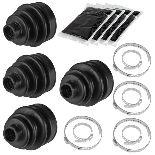 Caltric 2 Front Axle Inner Outer CV Boot Kit Compatible with Yamaha Rhino 660 YXR660F 4X4 2004 2005 2006 2007