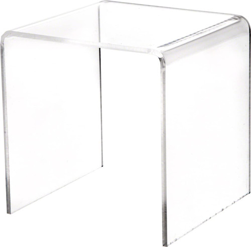 Plymor Clear Acrylic Square Display Riser, 4" H x 4" W x 4" D (1/8" Thick) (2 Pack)