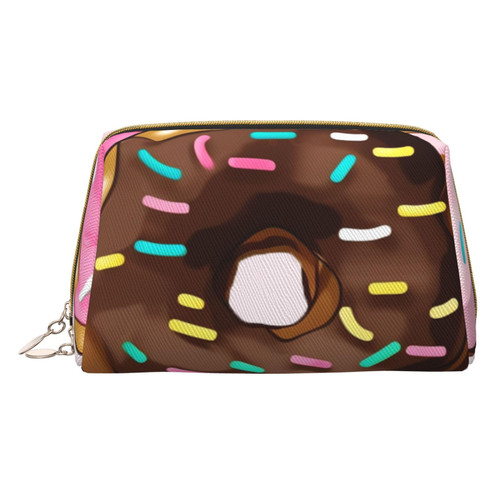 Beautiful flower cake Printed Makeup Bag Travel Makeup Organizer Cosmetic Brush Bags Case Leather Makeup Case Zipper Pouch Toiletry Bag For Women