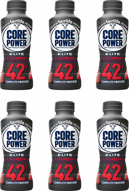 Fairlife Core Power Protein Shake, Natural Flavor Ready to Drink Protein Shake, The best Strawberry Protein Shakes, 14 fl oz , 42gm (Strawberry flavor, Pack of 6 Bottles) protein, beverages, fairlife protein strawberries
