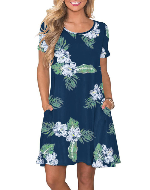 WNEEDU Women's Summer Casual T Shirt Dresses Short Sleeve Swing Dress with Pockets (XL, Green Plantain) WNEEDU Women's Summer Casual T Shirt Dresses Short Sleeve Swing Dress with Pockets (XL, Green Plantain)