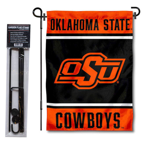 Oklahoma State Cowboys Garden Flag with Stand Holder