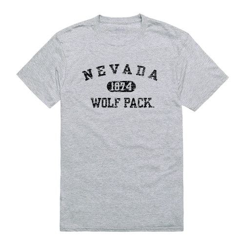 University of Nevada, Reno Wolf Pack Distressed Arch Tee T-Shirt - Heather Grey, XX-Large