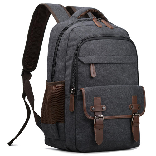 Canvas Laptop Backpack, Vintage Daypack for Men Women,Travel Work Rucksack College Bookbag Computer Bag Fits 15.6 Inch Laptop (Black) Canvas Laptop Backpack, Vintage Daypack for Men Women,Travel Work Rucksack College Bookbag Computer Bag Fits 15.6 Inch Laptop (Black)