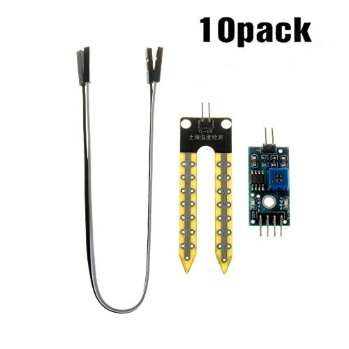 Anmbest 10PCS Dual Mode High Sensitivity Soil Moisture Sensor Kit for Indoor/Outdoors Plant Care Soil Tester Automatic Watering System
