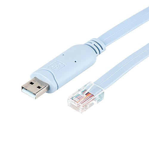 VANDESAIL 6ft USB to RJ45 FTDI Chip RS232 Console Cable for Routers/AP Router/Switch/ Windows 7, 8