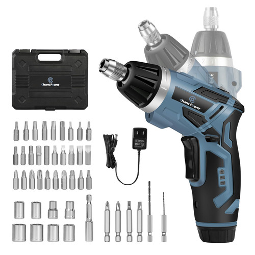 C P CHANTPOWER Cordless Electric Screwdriver Set, 44Pcs 4V Electric Power Screwdriver 6+1 Torque Gears,1/4'' Hex Self-Lock Chuck, Rechargeable lightweight Screwdriver with 2 LED Lights, Carrying Case C P CHANTPOWER Cordless Electric Screwdriver Set, 44Pcs 4V Electric Power Screwdriver 6+1 Torque Gears,1/4'' Hex Self-Lock Chuck, Rechargeable lightweight Screwdriver with 2 LED Lights, Carrying Case