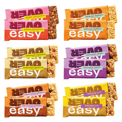 Over Easy 6 Flavor Variety Pack Soft and Chewy Oatmeal Breakfast Bars - Granola and Protein Bars - 12 Energy Snack Bars - Clean, Organic, Gluten Free, Dairy Free, Soy Free and Kosher Over Easy 6 Flavor Variety Pack Soft and Chewy Oatmeal Breakfast Bars - Granola and Protein Bars - 12 Energy Snack Bars - Clean, Organic, Gluten Free, Dairy Free, Soy Free and Kosher