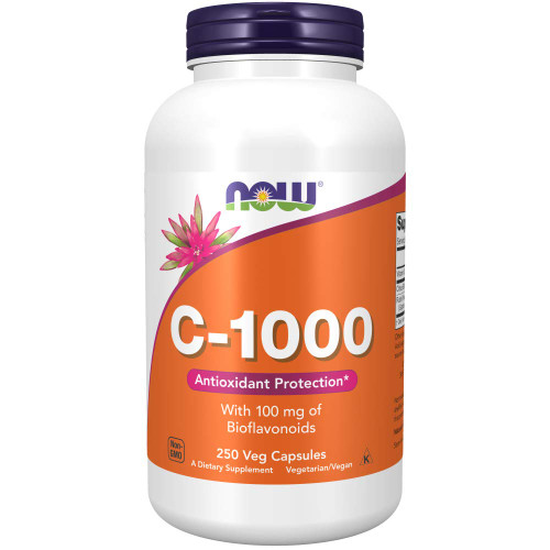 Now Supplements, Vitamin C-1,000 with 100 mg of Bioflavonoids, Antioxidant Protection*, 250 Veg Capsules (Pack of 2) Now Supplements, Vitamin C-1,000 with 100 mg of Bioflavonoids, Antioxidant Protection*, 250 Veg Capsules (Pack of 2)