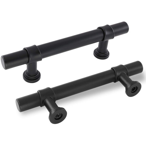 goldenwarm 3 inch Black Cabinet Pulls 25 Pack Kitchen Cabinet Handles Matte Black Drawer Pulls LST18BK76 Black Dresser Handles for Cabinets Cupboards Drawers