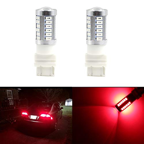 3056 3156 3057 3157 Tail Brake Light lights Extremely Bright 33 SMD Xenon Red LED Bulb 5630 Chips Stop Light Side Marker Light Lamps (Set of 2)