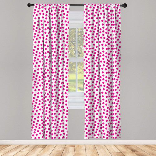 Ambesonne Pink Polka Dots Curtains, Monotone Asymmetric Pattern with Irregular Rounds on Plain Background, Window Treatments 2 Panel Set for Living Room Bedroom, Pair of - 28" x 84", Pink White Ambesonne Pink Polka Dots Curtains, Monotone Asymmetric Pattern with Irregular Rounds on Plain Background, Window Treatments 2 Panel Set for Living Room Bedroom, Pair of - 28" x 84", Pink White