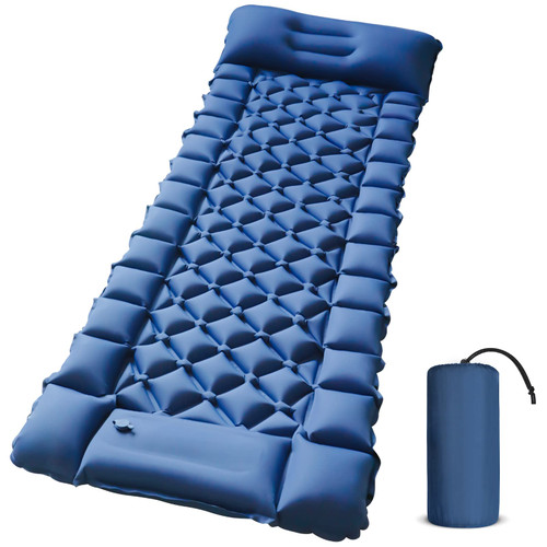 DEHUMI Sleeping Pad - Ultralight Inflatable Sleeping Mat with Built-in Foot Pump, Durable Compact Camping Air Mattress for Camping, Backpacking, Hiking