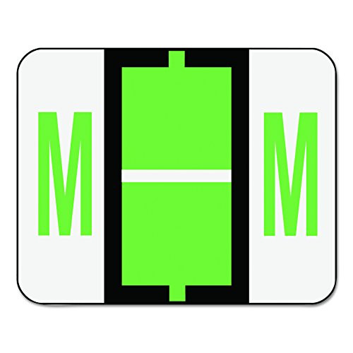 Smead 67083 A-Z Color-Coded Bar-Style End Tab Labels, Letter M, Light Green, 500 per Roll