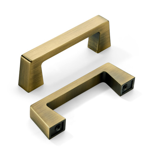 khtumeware 10 Pack 3 Inch(76mm) Kitchen Cabinet Handles,Brushed Antique Brass Cabinet Pulls Kitchen Cabinet Hardware, Furniture Pulls for Bathroom Cupboard Drawer Handles Dresser Pulls