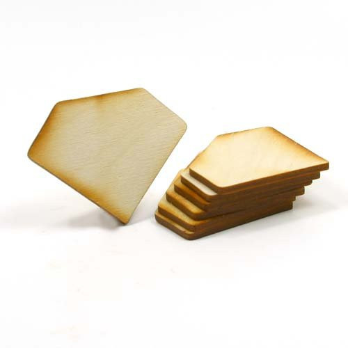 Mylittlewoodshop - Pkg of 25 - Diamond - 2-1/2 inches by 2 inches and 1/8 inch Thick Unfinished Wood(LC-RING03-26)