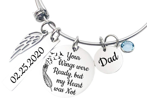 Memorial Jewelry, Stainless Steel Bangle, Bracelet, Your Wings Were Ready, But My Heart Was Not, Child loss, Memorial Jewelry, Stainless Steel Bangle, Bracelet, Your Wings Were Ready, But My Heart Was Not, Child loss,