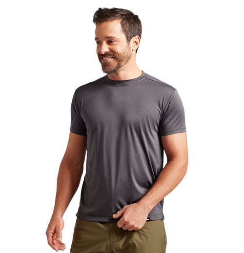 TRUEWERK B1 Sun Short Sleeve Tees for Men, Men's Sun Protection Shirts, Moisture Wicking, UPF +50 Thermo Regulating Shirt, 3X-Large, Heathered Grey