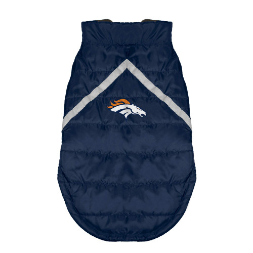 Littlearth Unisex-Adult NFL Denver Broncos Pet Puffer Vest, Team Color, Small