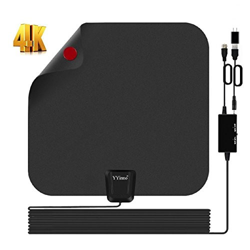 TV Antenna Indoor,HDTV Antenna TV Digital HD 4K,80 Miles Range Max,with Powerful Amplifier Signal Booster and 16.5ft Coax Cable,2018 Newest